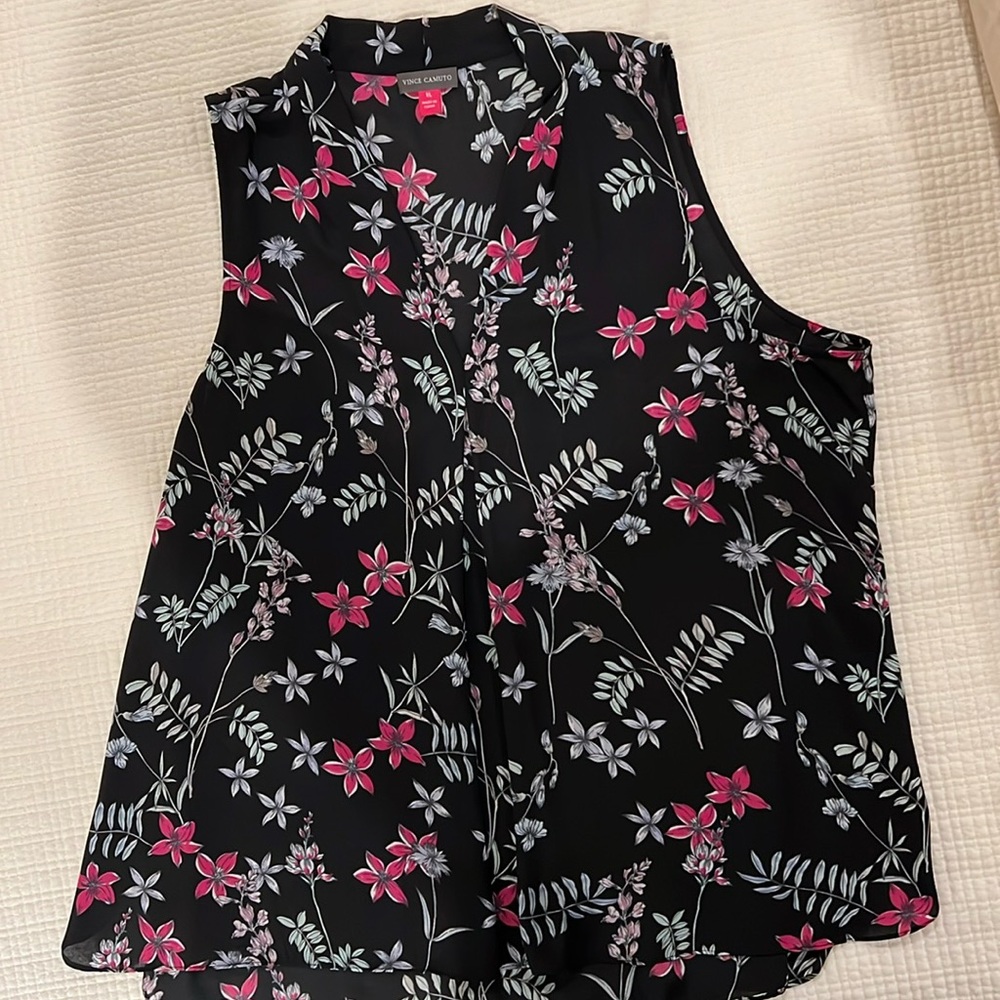 Vince Camaro Floral Sleeveless Blouse XL
